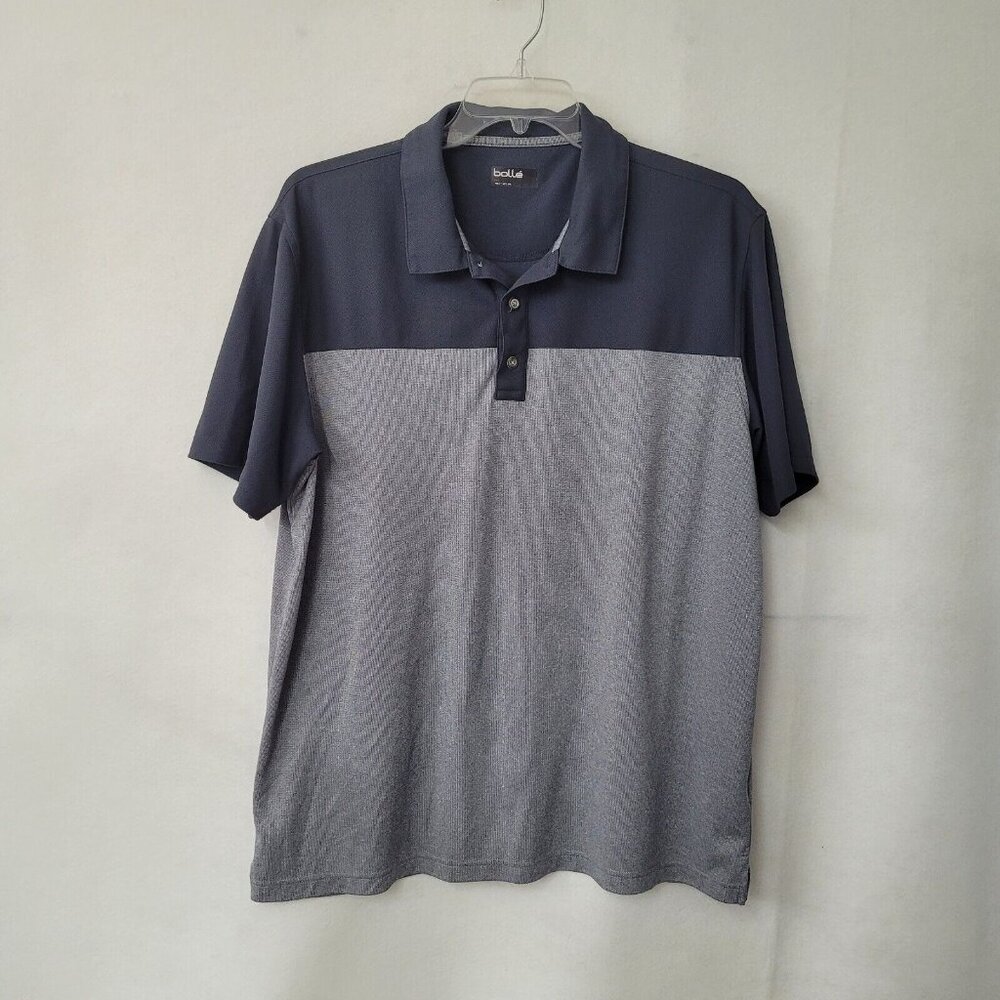 Bolle Mens Golf Polo Shirt Short Sleeve‎ Dark Gray Heathered Size XXL Colorblock
